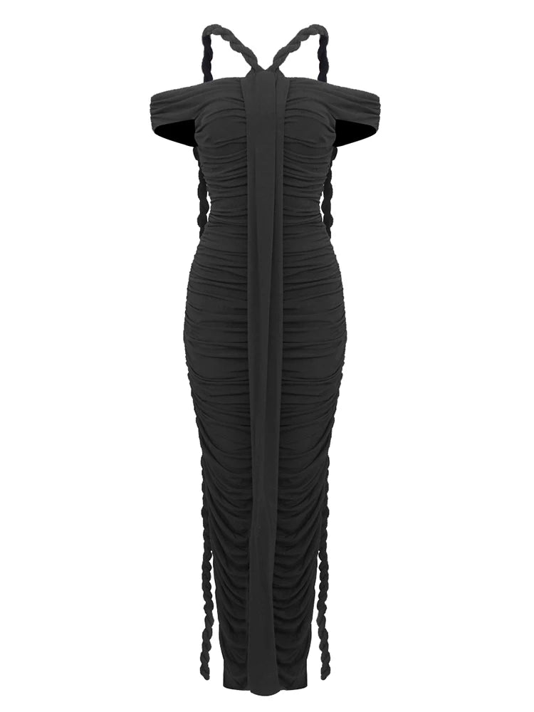 Iconic Braided Tassel Bodycon Dress Fashion Closet Clothing