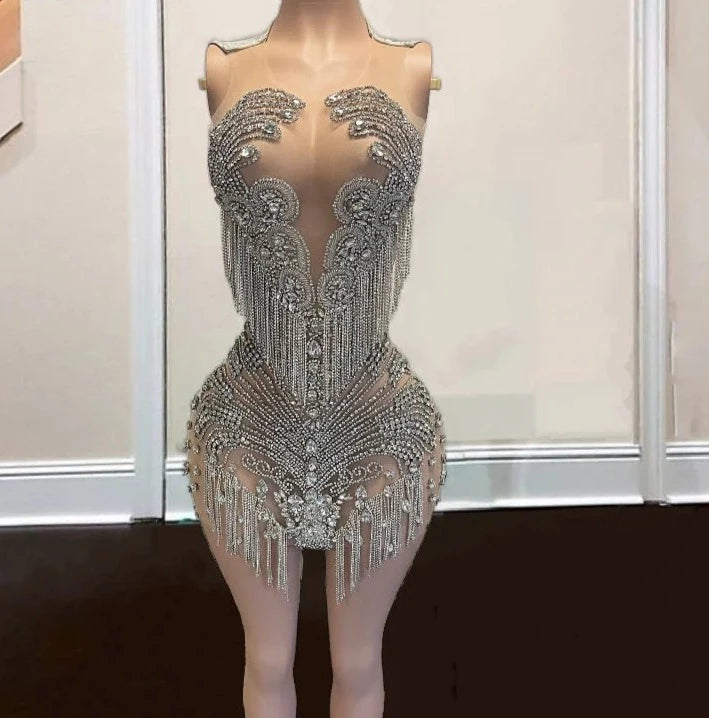 Icy Tassel Mini Dress Fashion Closet Clothing