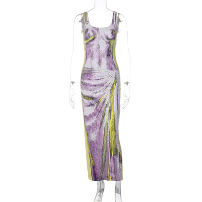 Jalissa Tie Dye Bodycon Midi Dress Fashion Closet Clothing