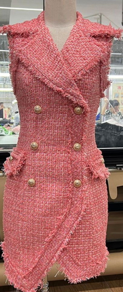 Janira Elegant Dress-Pink Fashion Closet Clothing