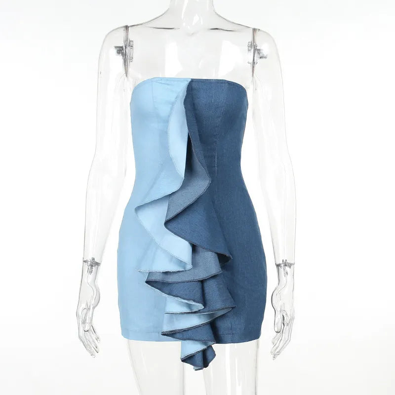 Jeniva Ruffles Bodycon Mini Dress Fashion Closet Clothing