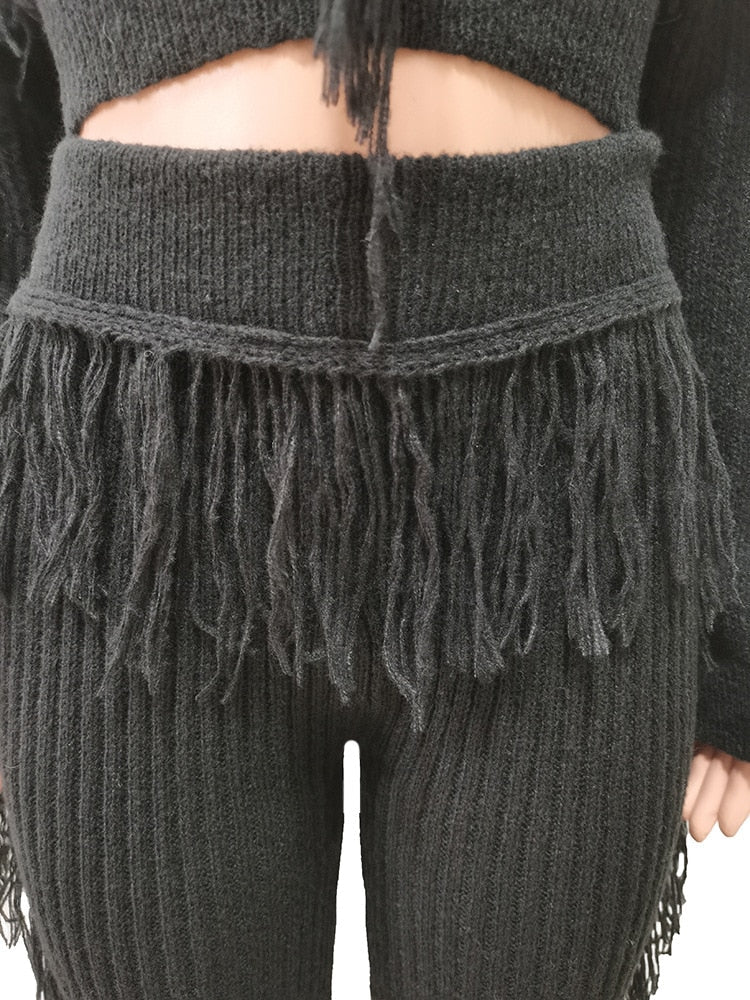Jenn Tassel Knit Sweater Set Fashion Closet Clothing