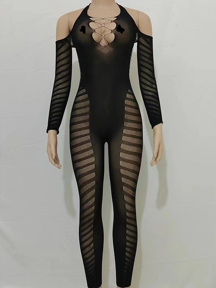 Jennica Mesh Jumpsuit Fashion Closet Clothing