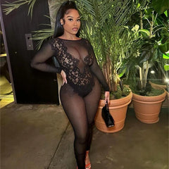 Jess Mesh Jumpsuit Fashion Closet Clothing