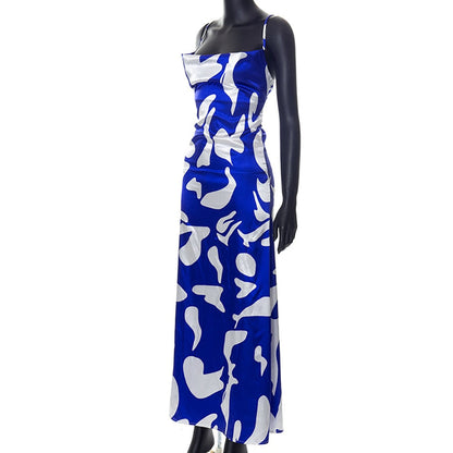 Jessie Maxi Dress- Blue/White Fashion Closet Clothing