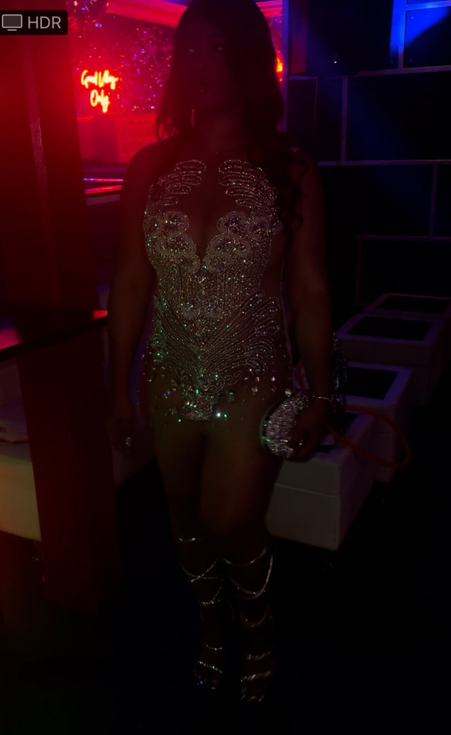 Jordyn Rhinestone Dress Fashion Closet Clothing