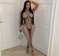 Justine Rhinestone Jumpsuit Fashion Closet Clothing