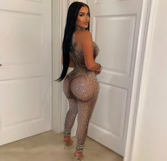 Justine Rhinestone Jumpsuit Fashion Closet Clothing