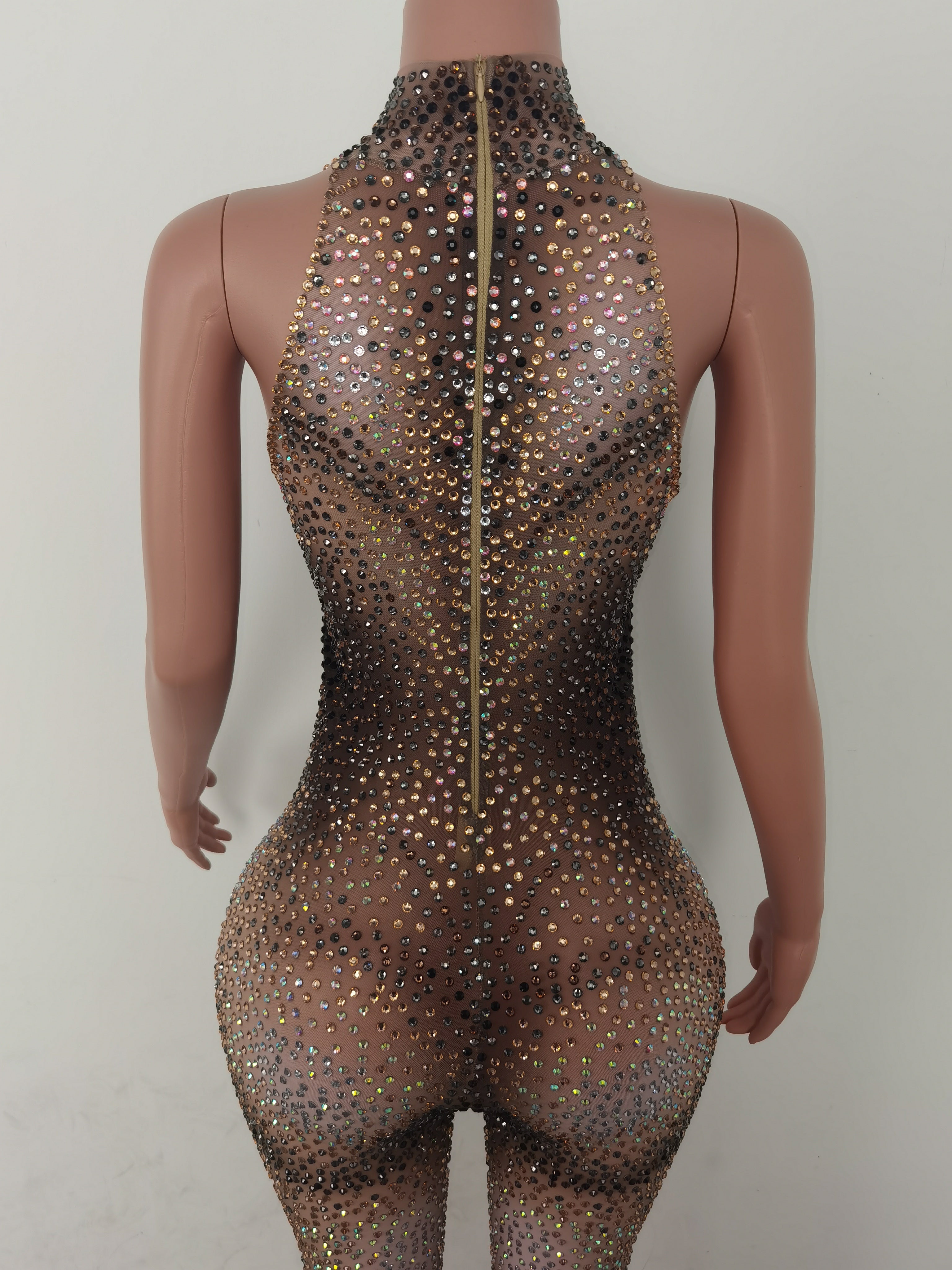 Justine Rhinestone Jumpsuit Fashion Closet Clothing