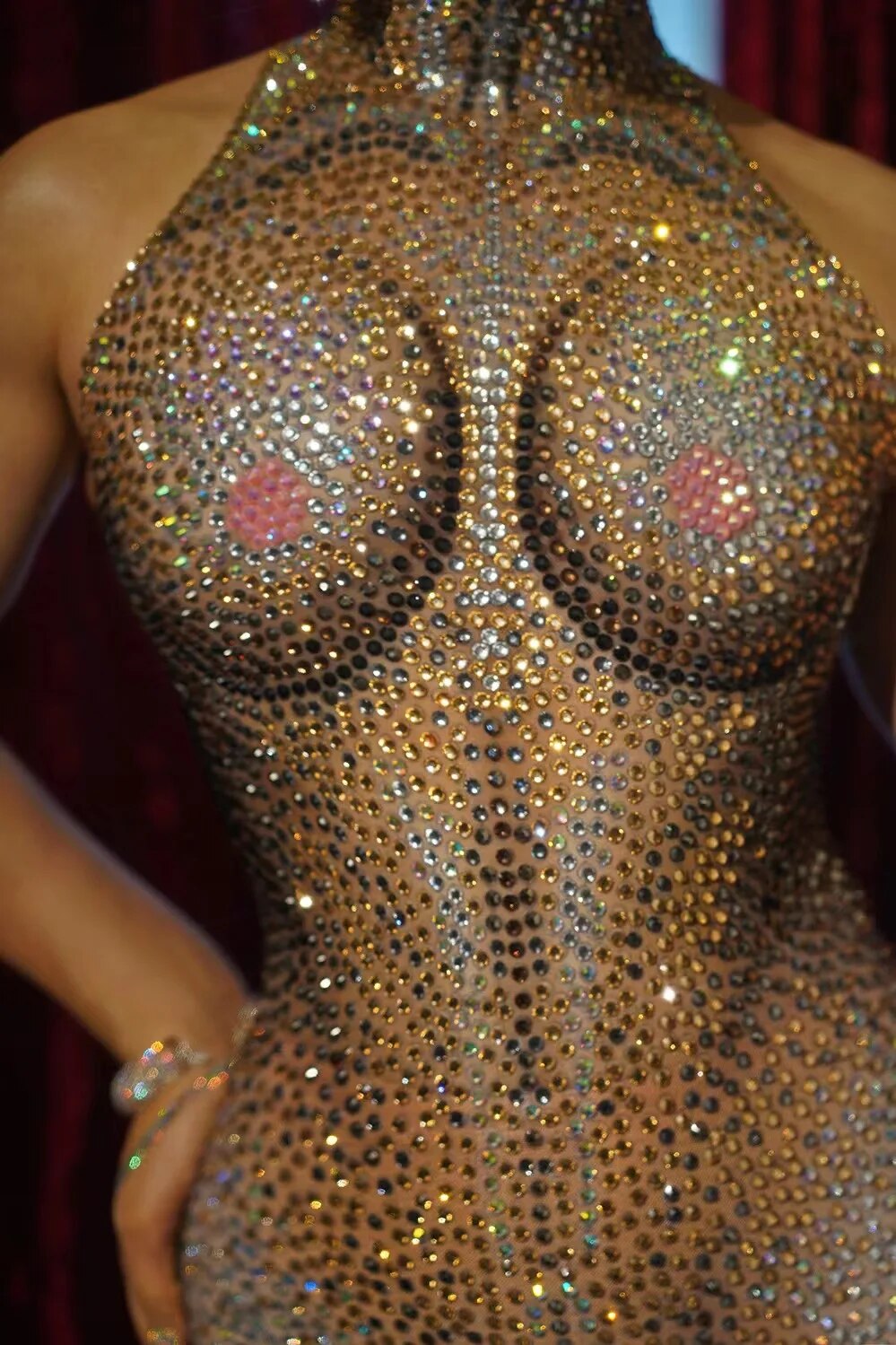 Justine Rhinestone Jumpsuit Fashion Closet Clothing