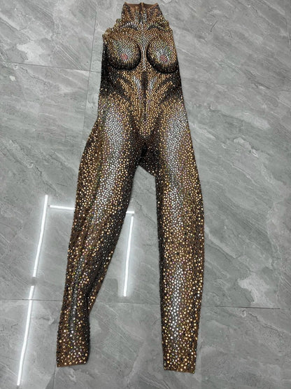 Justine Rhinestone Jumpsuit Fashion Closet Clothing