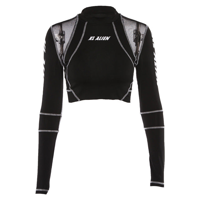 KL Alien Tracksuit Striped Set- Black Fashion Closet Clothing