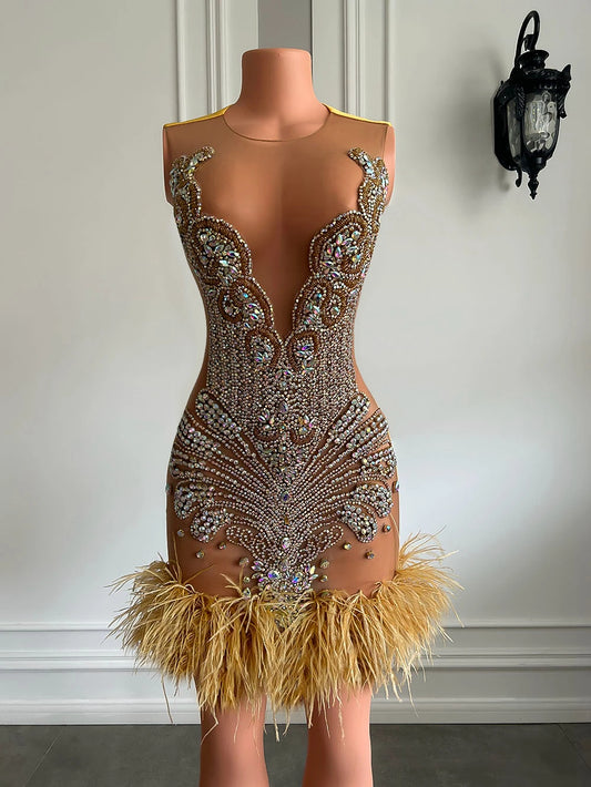 Kadijah Feather Dress Fashion Closet Clothing
