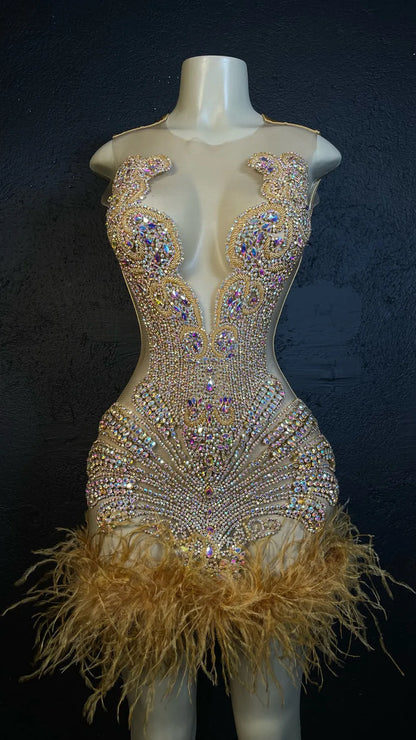 Kadijah Feather Dress Fashion Closet Clothing