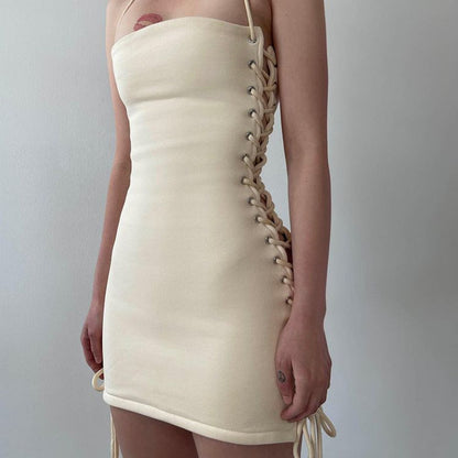Ketty Lace Up Mini Dress Fashion Closet Clothing