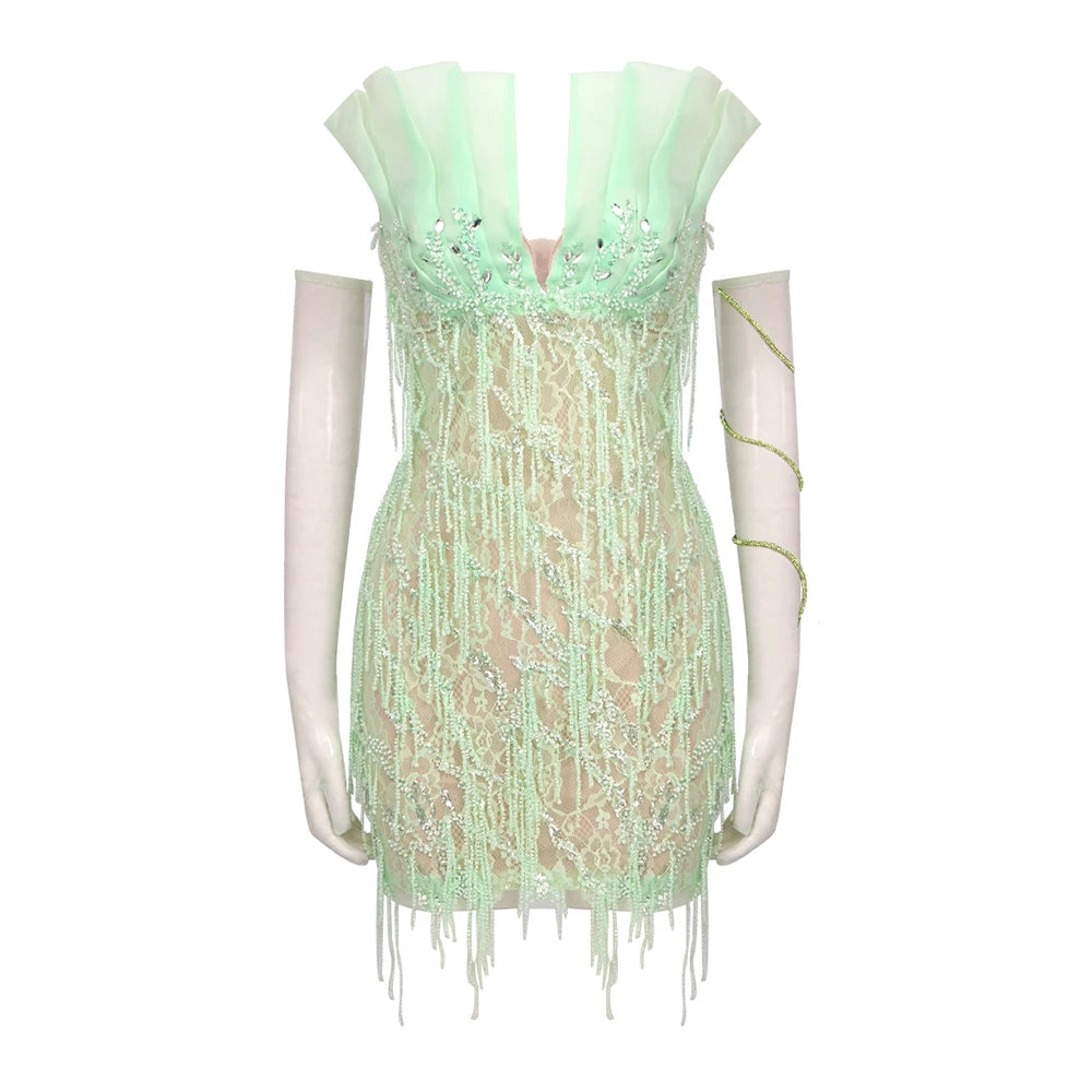 Kiana Beading Mini Dress Fashion Closet Clothing