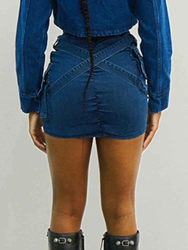 Kira Denim Mini Skirt Fashion Closet Clothing