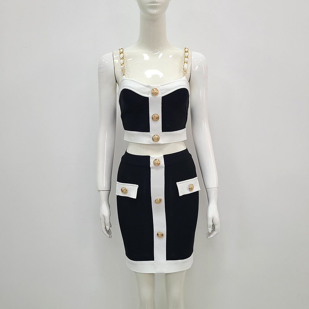 Kisha Bandage Mini Skirt Set Fashion Closet Clothing