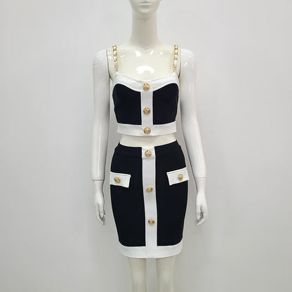 Kisha Bandage Mini Skirt Set Fashion Closet Clothing