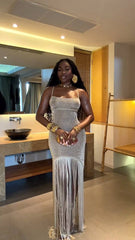 Kloe Tassel Maxi Dress Fashion Closet Clothing