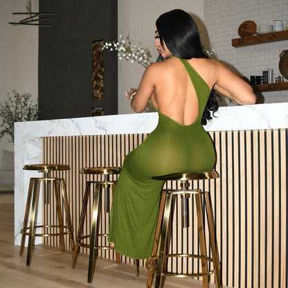 Krystina Bodycon Maxi Dress- Green Fashion Closet Clothing