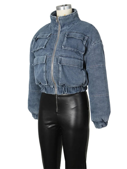 Lapel Denim Jacket Fashion Closet Clothing