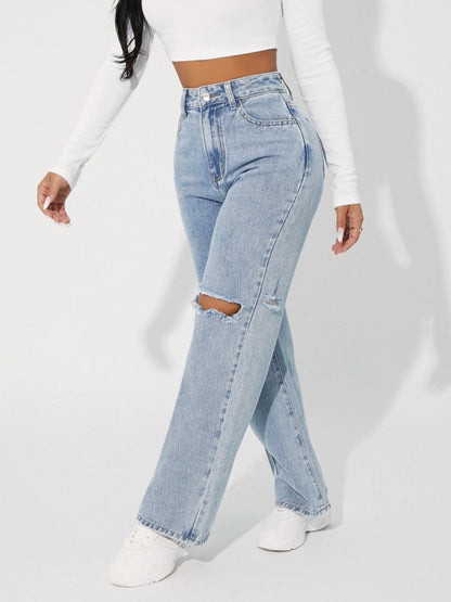 Leyah High Waist Boyfriend Jeans Fashion Closet Clothing