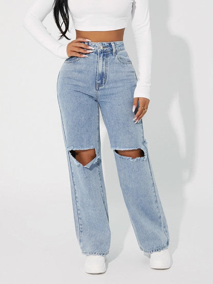 Leyah High Waist Boyfriend Jeans Fashion Closet Clothing