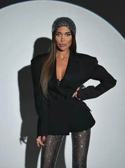 Livia Blazer Sequins Pants Set Fashion Closet Clothing