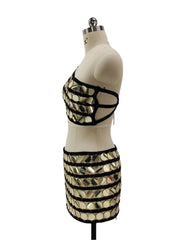 Luxe Sequins Mini Skirt Set Fashion Closet Clothing
