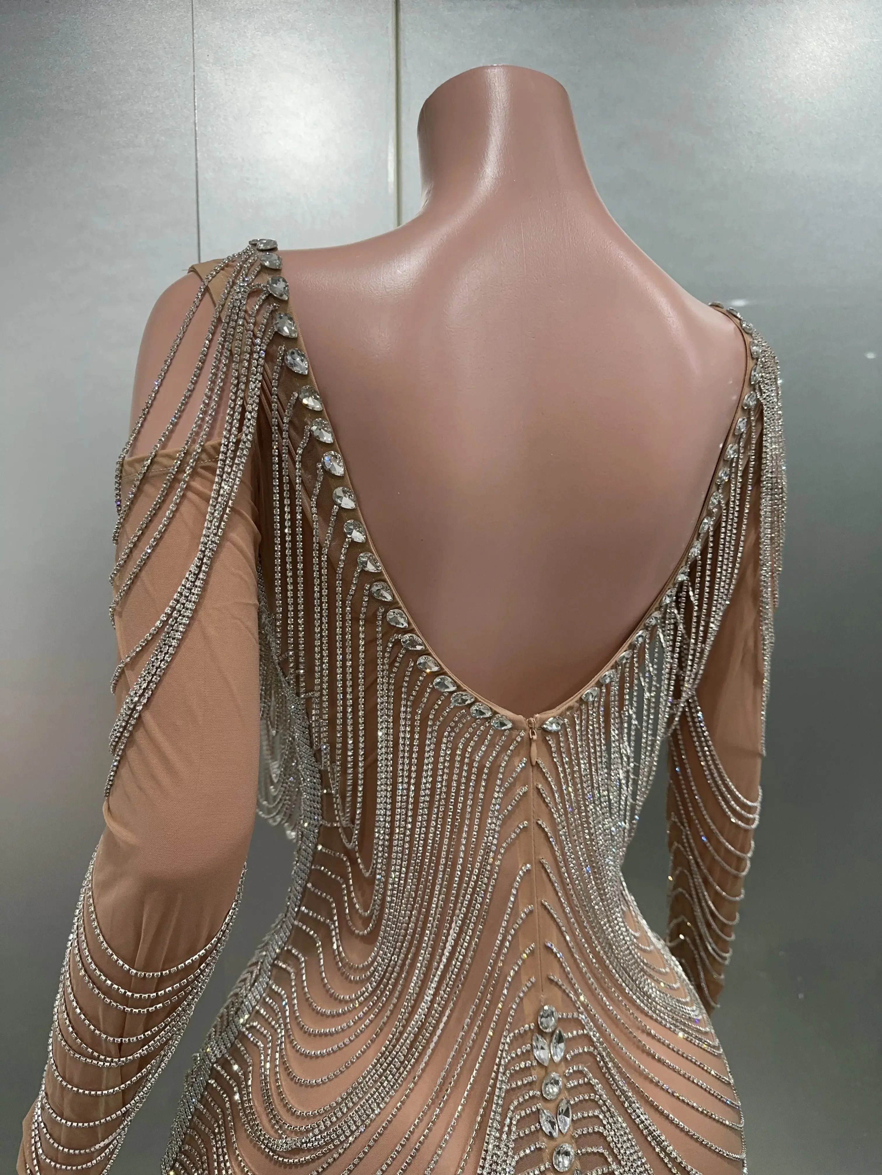 Luxury Tassels Chain Mini Dress Fashion Closet Clothing