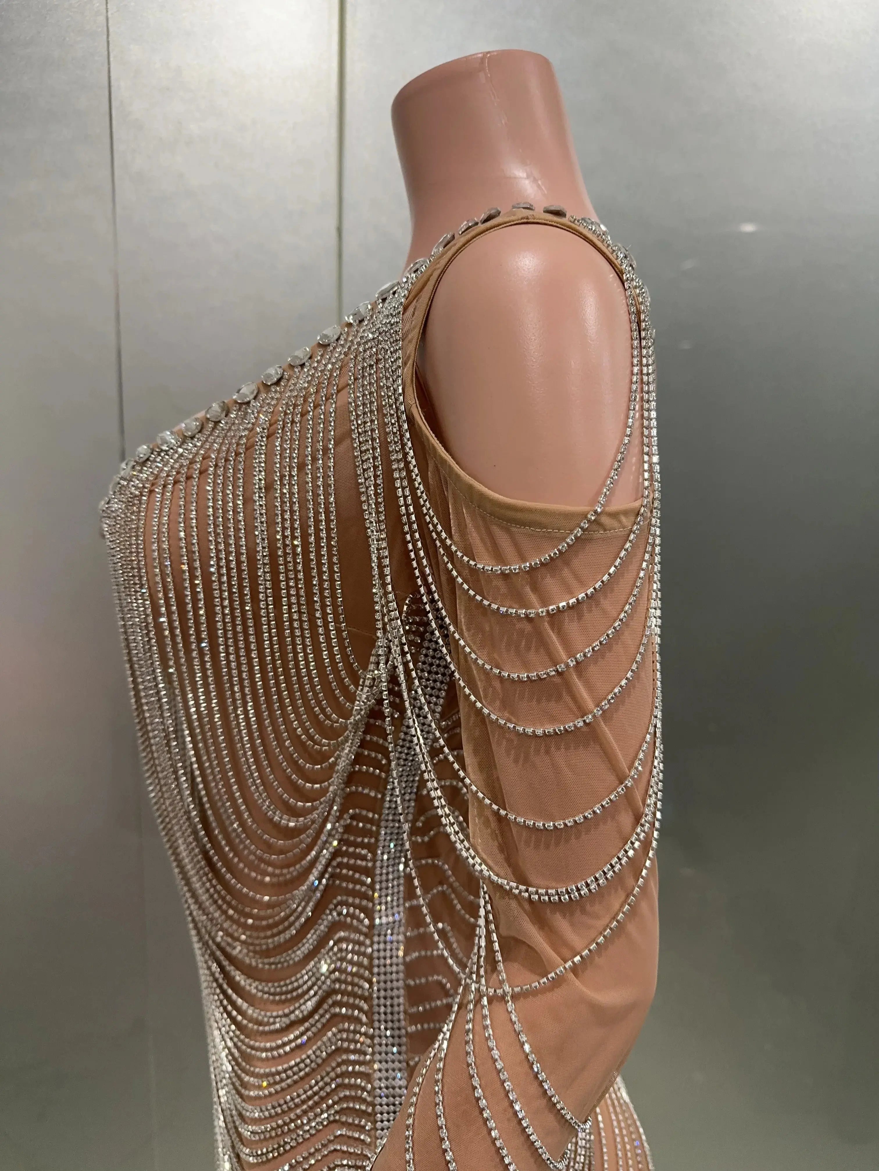 Luxury Tassels Chain Mini Dress Fashion Closet Clothing