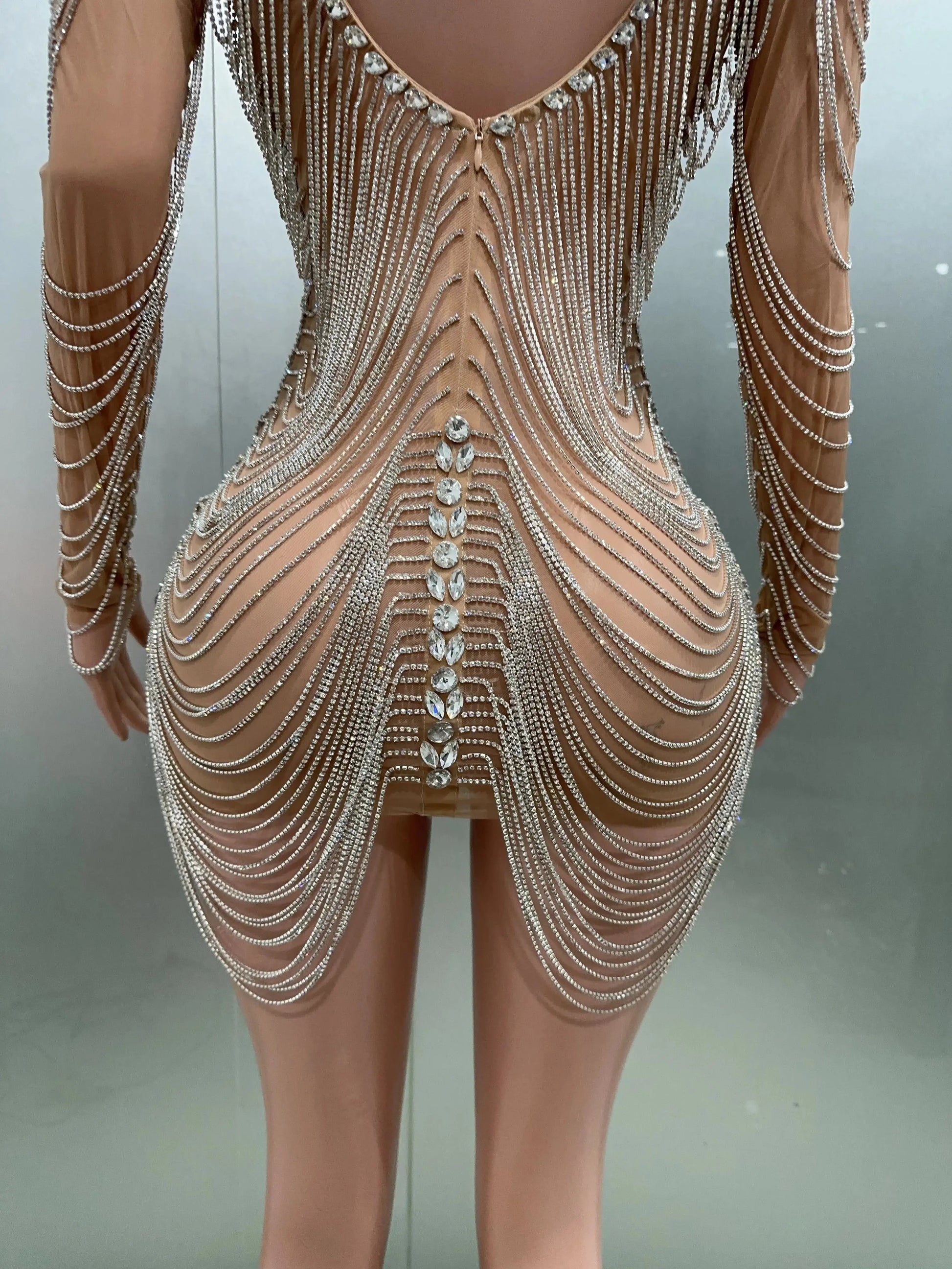Luxury Tassels Chain Mini Dress Fashion Closet Clothing