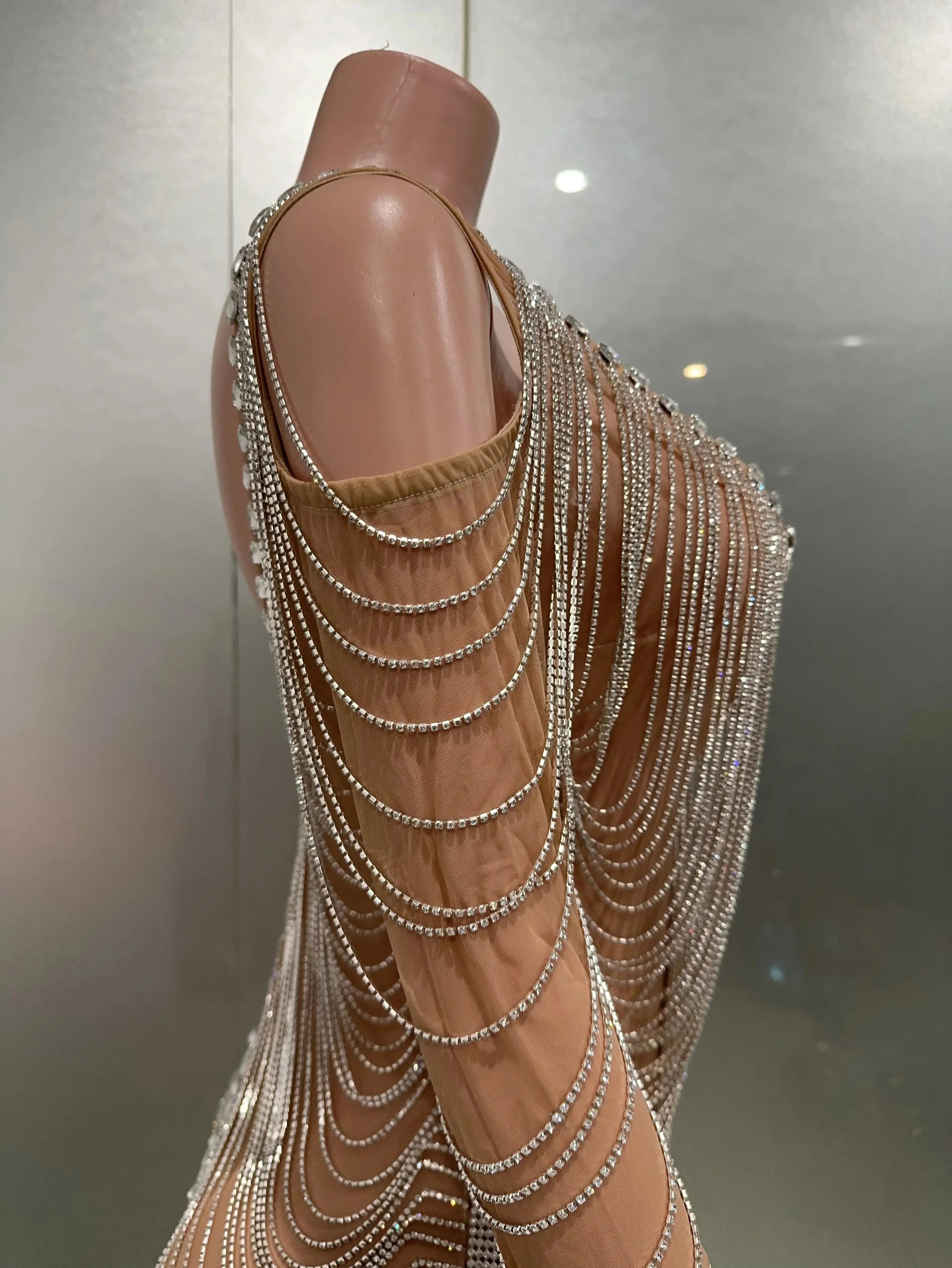 Luxury Tassels Chain Mini Dress Fashion Closet Clothing