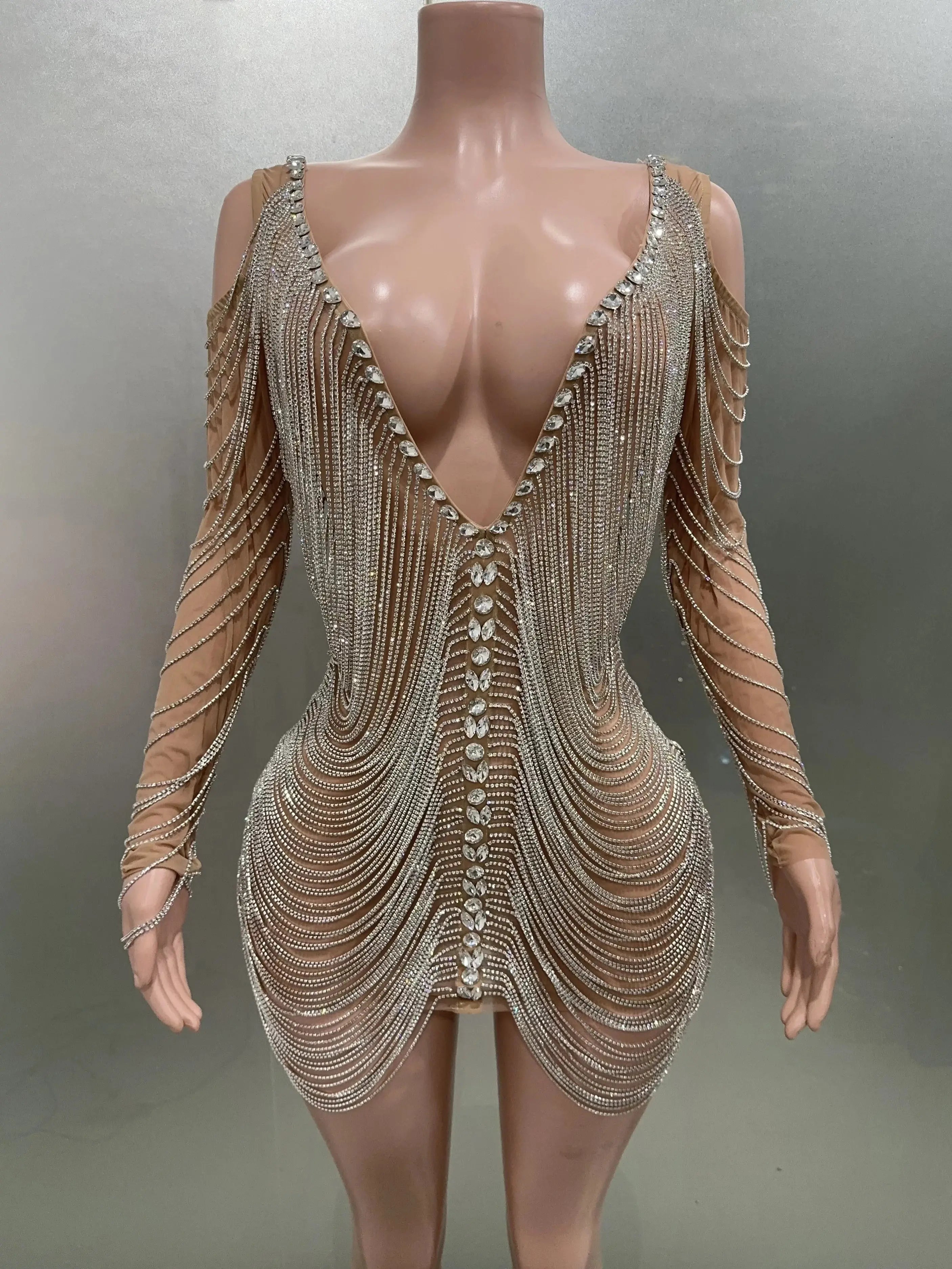 Luxury Tassels Chain Mini Dress Fashion Closet Clothing