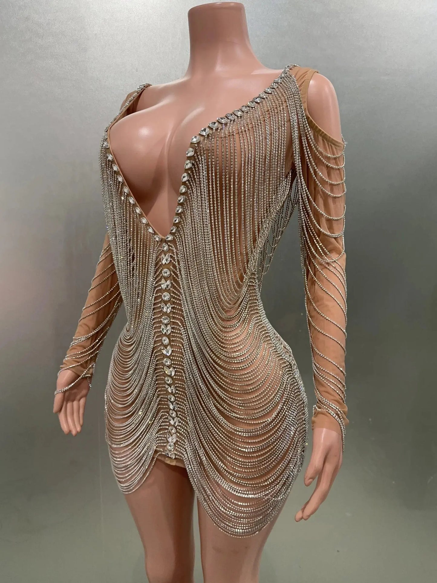 Luxury Tassels Chain Mini Dress Fashion Closet Clothing
