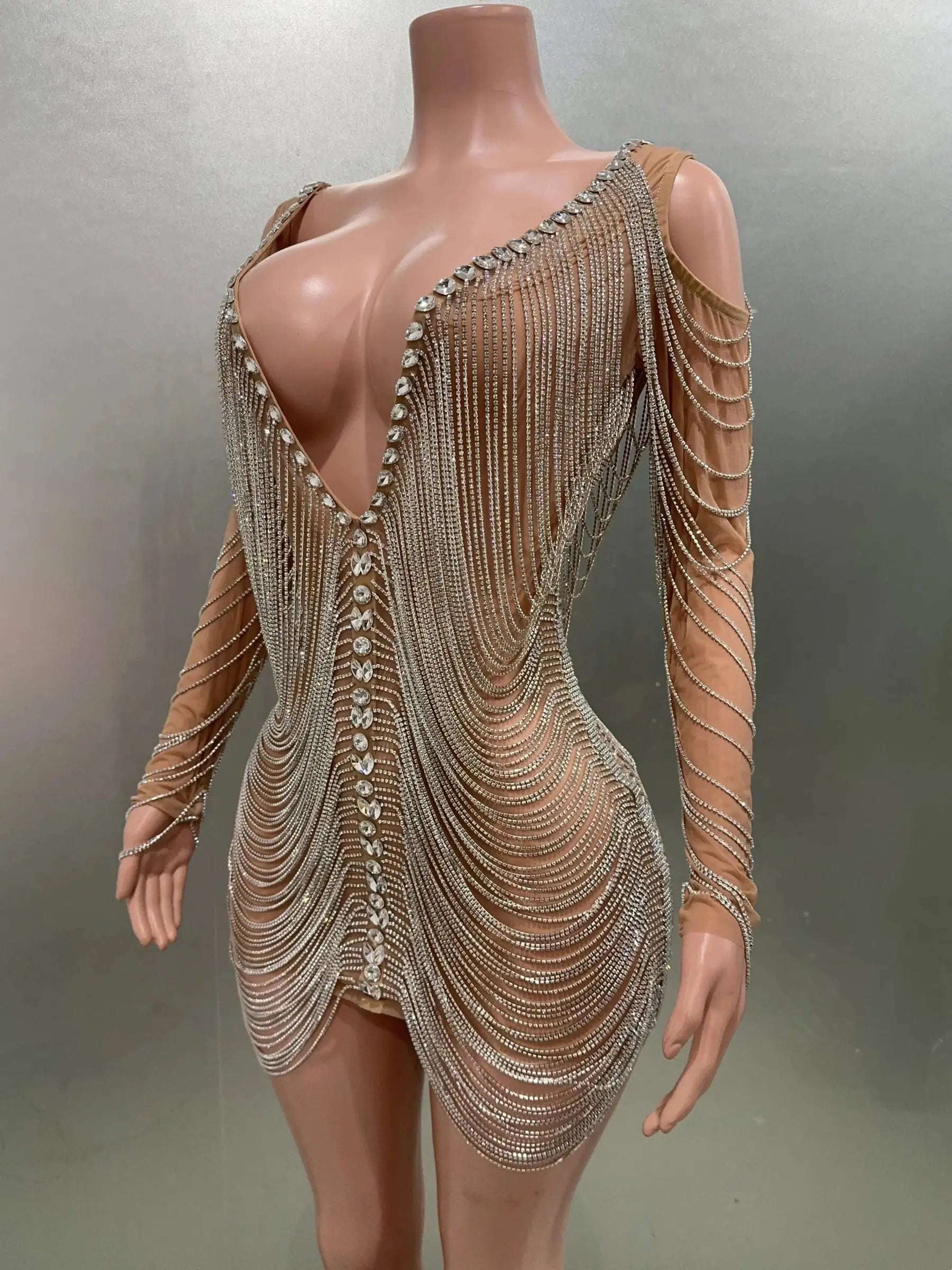 Luxury Tassels Chain Mini Dress Fashion Closet Clothing