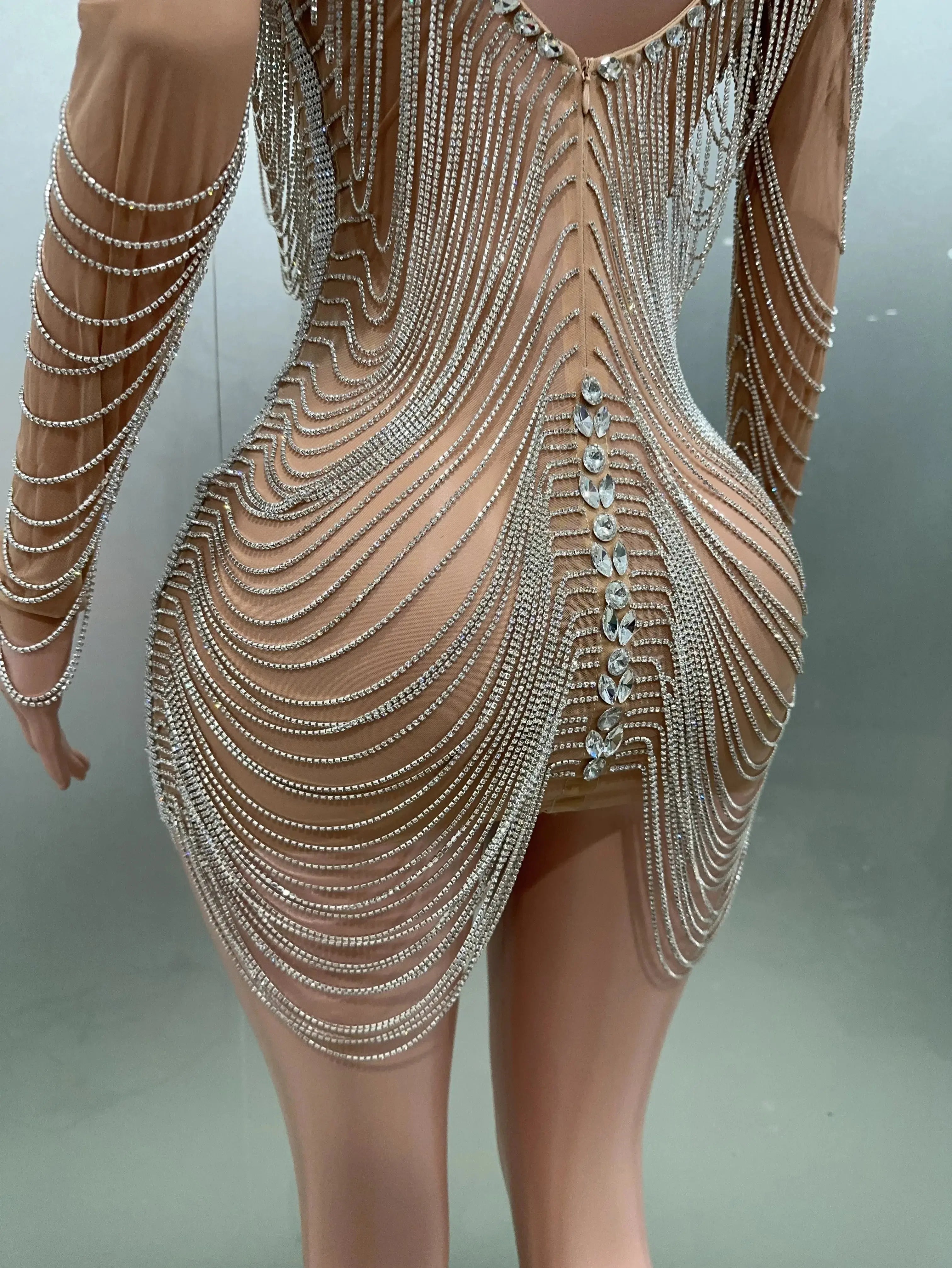 Luxury Tassels Chain Mini Dress Fashion Closet Clothing