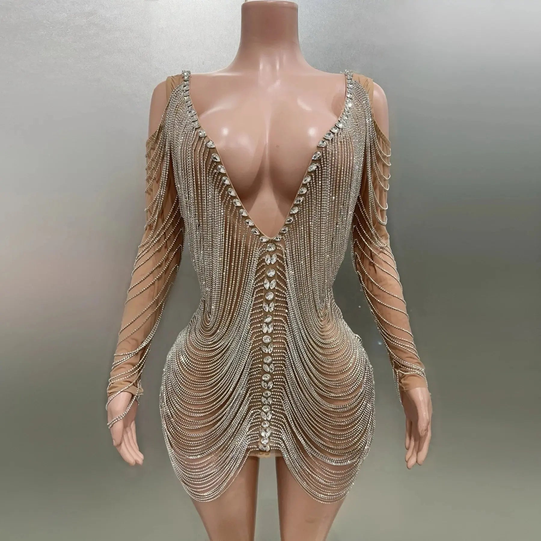 Luxury Tassels Chain Mini Dress Fashion Closet Clothing