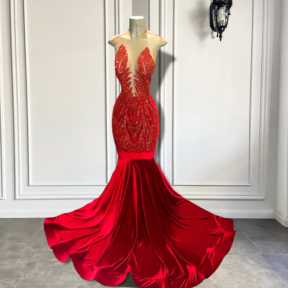 Luxury Velvet Mermaid Dress Fashion Closet Clothing