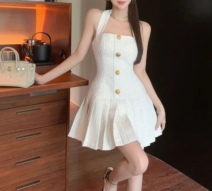 Luxury Woolen Mini Dress Fashion Closet Clothing