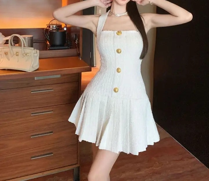 Luxury Woolen Mini Dress Fashion Closet Clothing