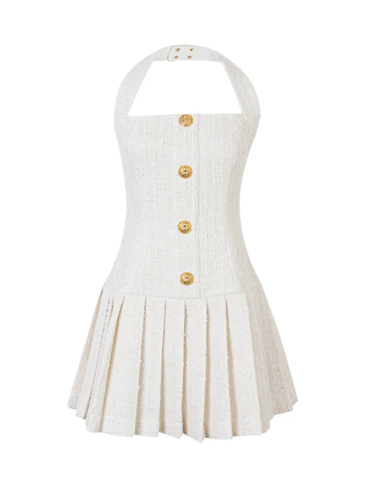 Luxury Woolen Mini Dress Fashion Closet Clothing