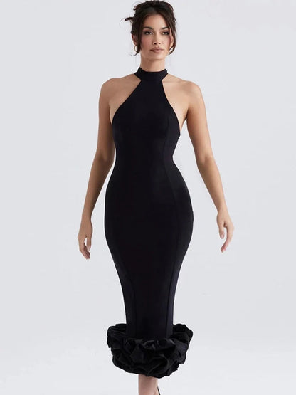 Maddie Ruffle Bandage Dress- Black Fashion Closet Clothing