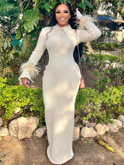 Maddy Feather Bandage Maxi Dress Fashion Closet Clothing