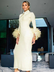 Maddy Feather Bandage Maxi Dress Fashion Closet Clothing