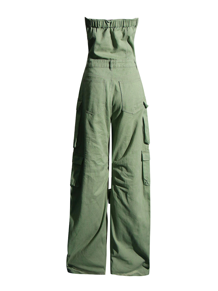 Bodycon jumpsuit with cargo pockets