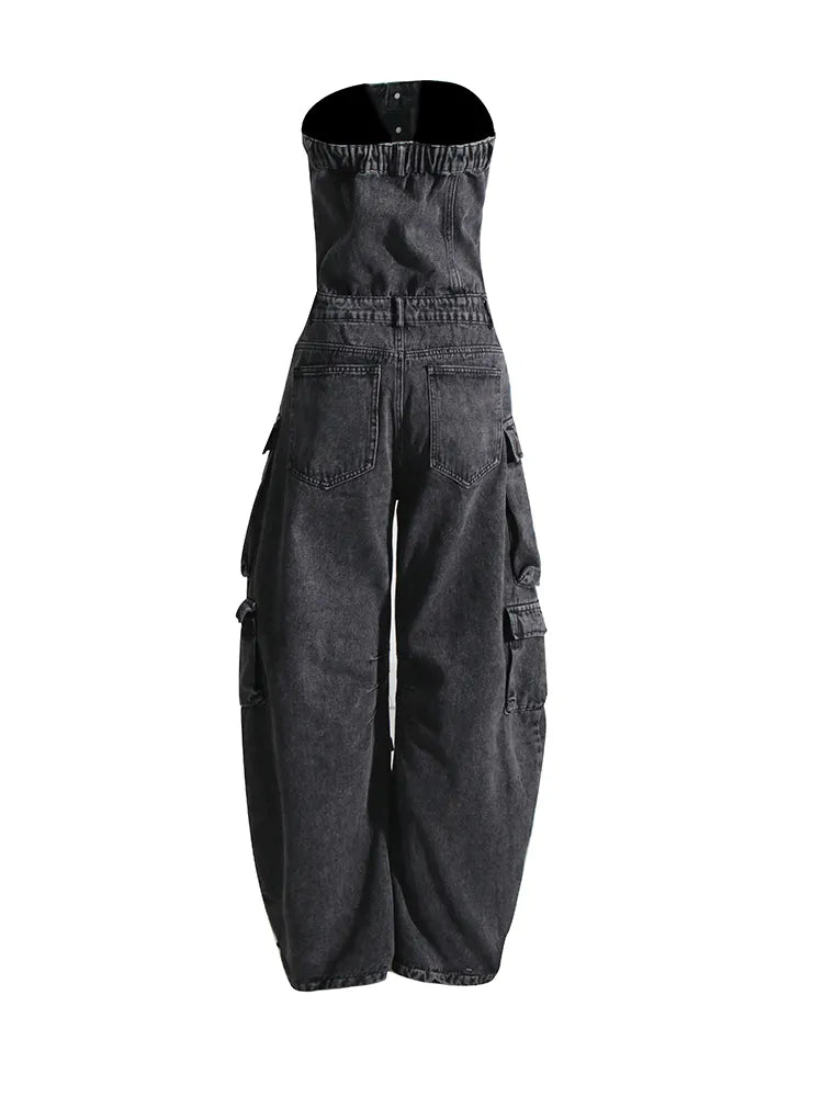 Bodycon jumpsuit with cargo pockets
