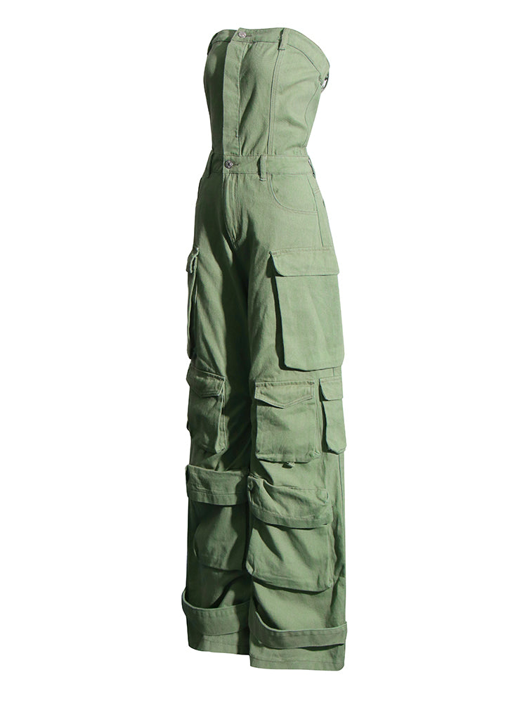 Malika Cargo Jumpsuit Fashion Closet Clothing