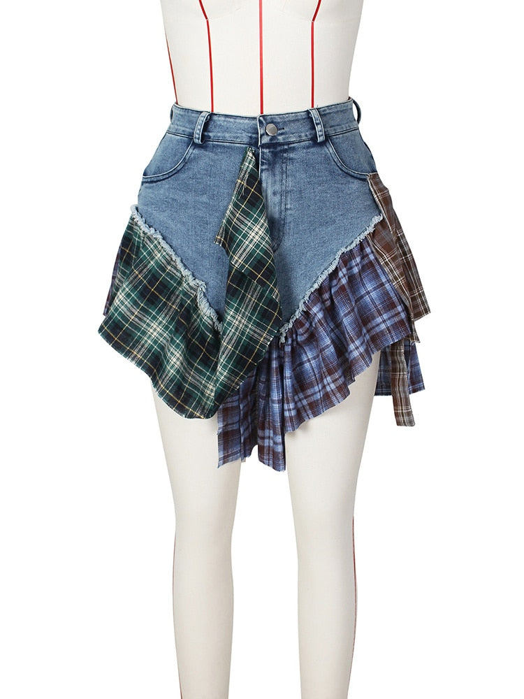 Manci Denim High Waist Skirt Fashion Closet Clothing